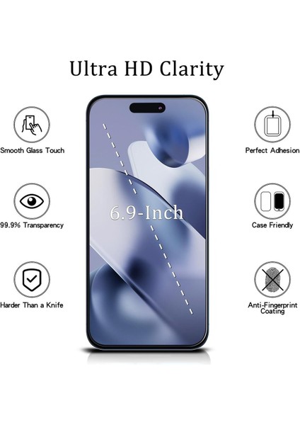 iPhone 16 Için Ultra Dayanıklı 9h Temperli Cam Ekran Koruyucu | %100 Dokunmatik Hassasiyet | Parmak Izi ve Darbe Önleyici | Full Hd Şeffaflık fiyatları