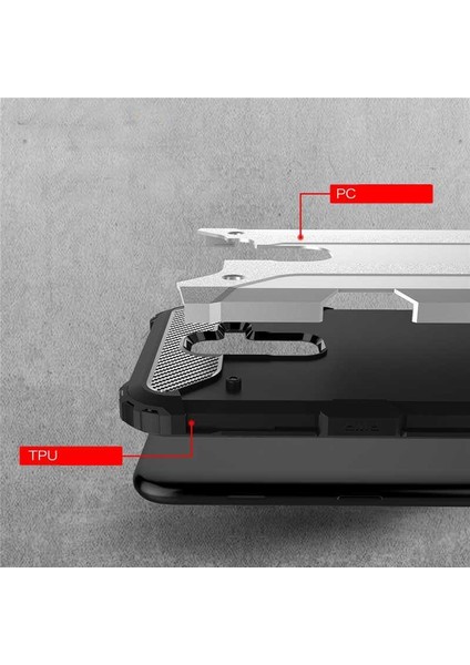 - Galaxy J8 - Kılıf Çift Katman Zırh Tank Crash Military Kapak