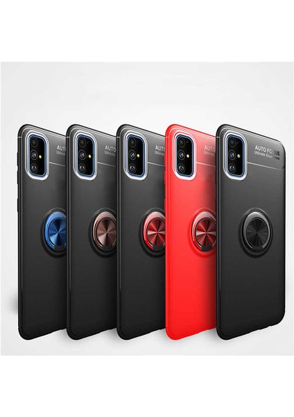 - Samsung Galaxy A71 - Kılıf Yüzüklü Karbon Ravel Silikon Kapak - Siyah-Rose Gold - T11364 indirimleri