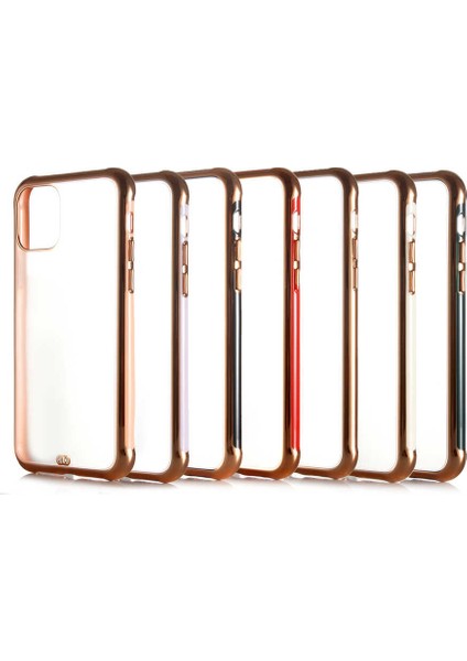 - Apple iPhone 12 Mini - Kılıf Koruyucu Voit Clear Tatlı Sert Silikon Kapak - Gold