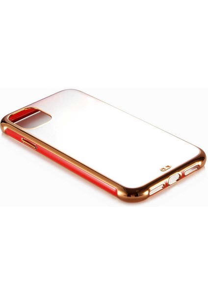 - Apple iPhone 12 Mini - Kılıf Koruyucu Voit Clear Tatlı Sert Silikon Kapak - Gold