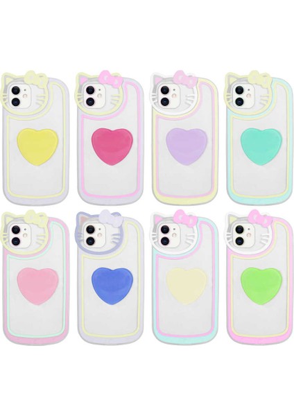 - Apple iPhone 11 - Kılıf Kedi Figürlü Transparan Pop Soketli Ritmik Kapak - Pembe
