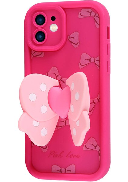 - iPhone 12 - Kılıf Kamera Korumalı Figür Tasarımlı Kapya Kapak - Pembe Açık indirimleri