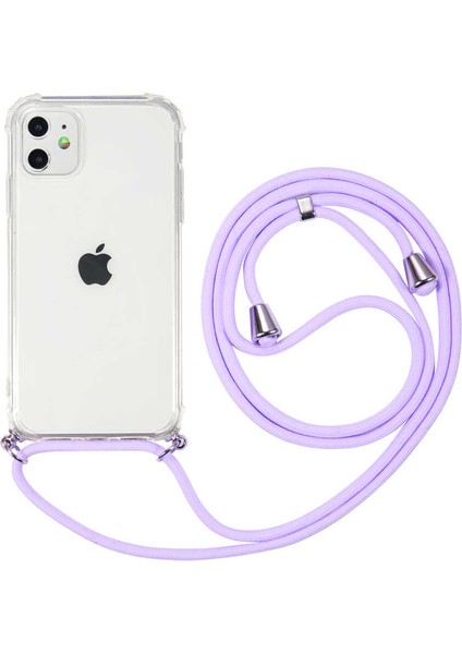 - Apple iPhone 11 - Kılıf Şeffaf İp Askılı Koruyucu X-rop Kapak - T15015