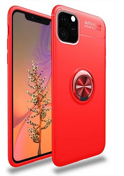 - Apple iPhone 11 Pro Max - Kılıf Yüzüklü Karbon Ravel Silikon Kapak - Siyah