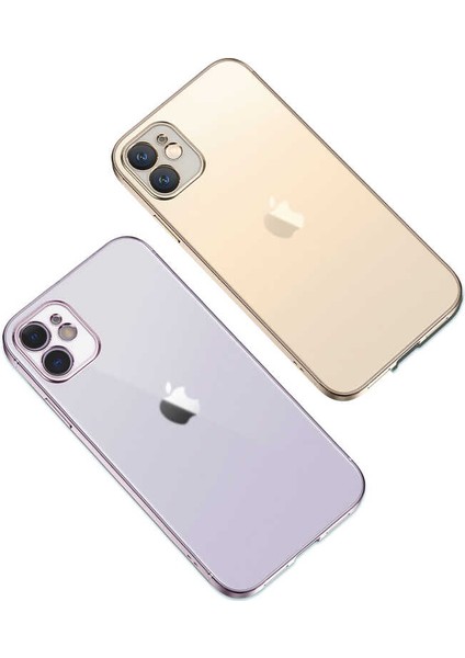 - Apple iPhone 11 - Kılıf Kenarı Dik Ve Renkli Mat Gbox Kapak - Gümüş