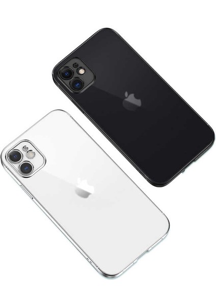 - Apple iPhone 11 - Kılıf Kenarı Dik Ve Renkli Mat Gbox Kapak - Gümüş