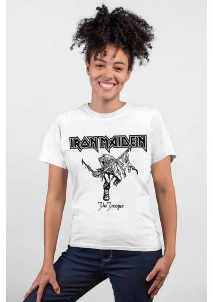 Iron Maiden Beyaz Kadın Tişört
