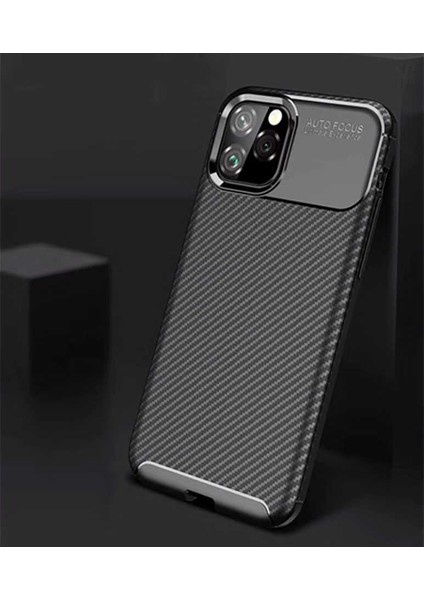 - Apple iPhone 11 Pro - Kılıf Auto Focus Karbon Negro Silikon Kapak - Siyah
