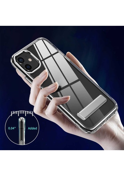 - Apple iPhone 11 - Kılıf Standlı Şeffaf Silikon L-Stand Kapak - T23850 indirimleri