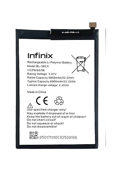 Infinix Smart 7 Batarya Pil