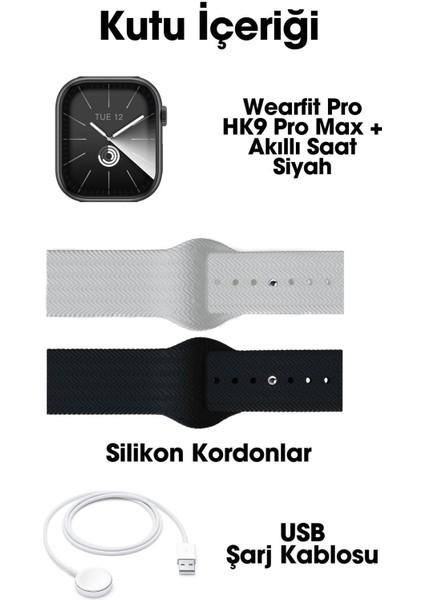 Wearfit Pro Hk9 Pro Max Plus Akıllı Saat 45MM Amoled Ekran Akıllı Kol Saati