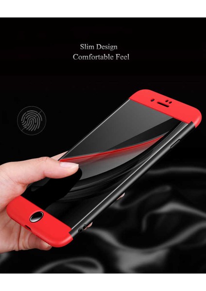 - Apple iPhone 7 Plus - Kılıf Parmak izi Yapmayan 3 Parça Ays Kapak - Gold