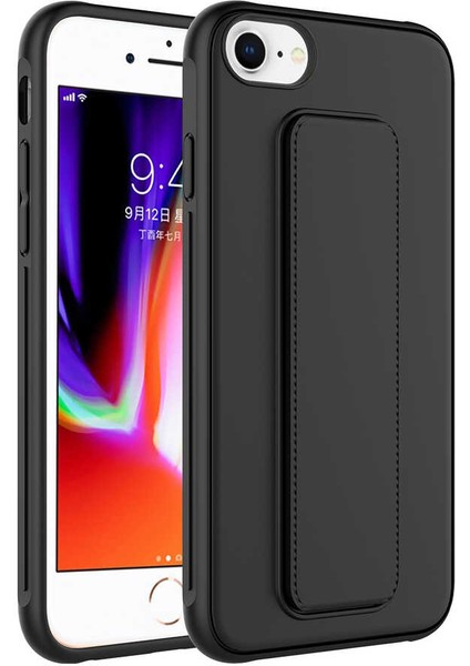 - Apple iPhone 7 - Kılıf Mat Koruyucu El Tutacaklı Stand Olabilen Qstand Kapak - Gri - T23038 fiyatları