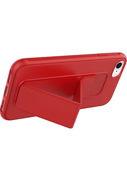 - Apple iPhone 7 - Kılıf Mat Koruyucu El Tutacaklı Stand Olabilen Qstand Kapak - Gri - T23038 modelleri