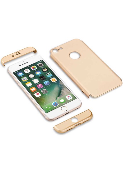 - Apple iPhone 6 - Kılıf Parmak izi Yapmayan 3 Parça Ays Kapak - Siyah-Kırmızı