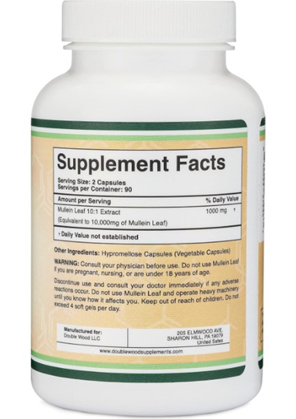 Mullein Leaf 1000 mg x 180 Veg Capsul fiyatları