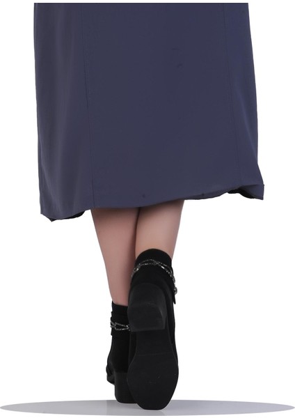 242-228ZN Siyah Kadın 6cm Topuklu Bot modelleri