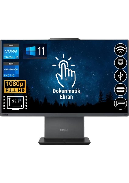 Thinkcentre Neo 50A I5-13420H 16GB 256GB M.2 SSD 12SC001LTR ATL20 23.8" Dokunmatik Ekran W11PRO All In One Bilgisayar