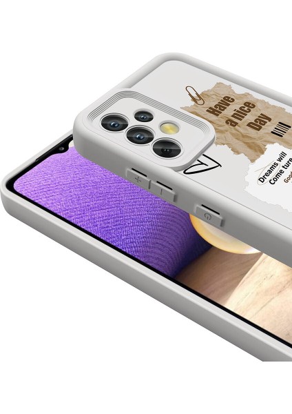 - Samsung Galaxy A32 4G - Kılıf Kamera Korumalı Baskılı Arka Yüzey Klas Kapak - Siyah - T32282