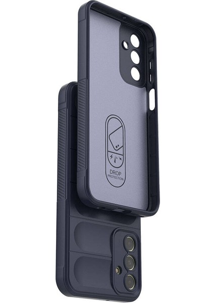 - Samsung Galaxy A15 - Kılıf Esnek TPU Oyuklu Arka Yüzey Tasarımlı Etnik Silikon Kapak - Lacivert - T32591