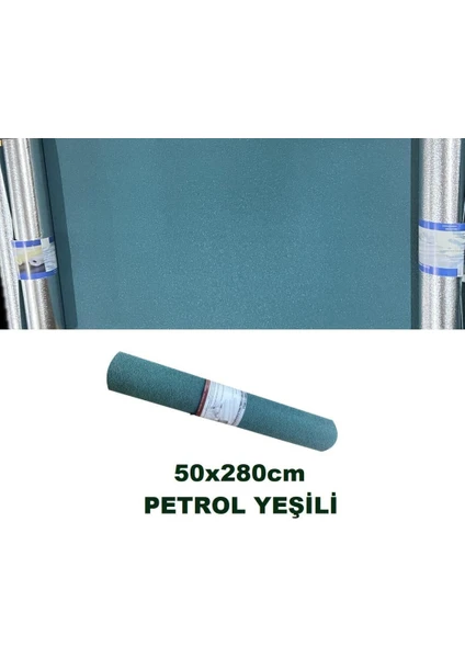 50X280CM 1 Adet Petrol Yeşili Folyolu Yapışkanlı Yalıtımlı Boyanabilir Duvar Paneli Kağıdı RDA19