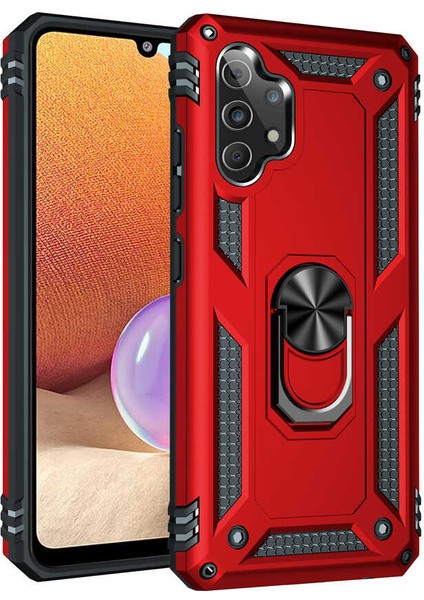- Samsung Galaxy A32 4G - Kılıf Yüzüklü Zırh Tank Vega Kapak - Kırmızı - T17105 fiyatları