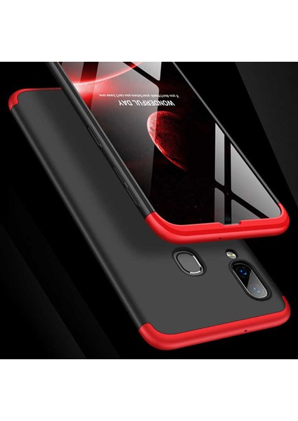 - Samsung Galaxy A20 - Kılıf Parmak izi Yapmayan 3 Parça Ays Kapak - Mavi - T9660 modelleri