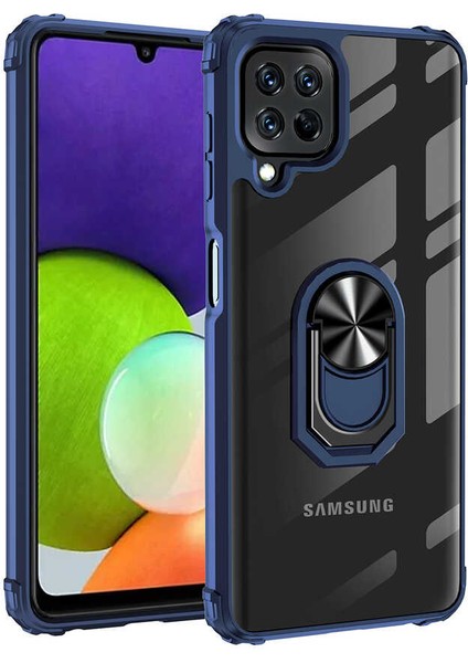 - Samsung Galaxy A22 4G - Kılıf Yüzüklü Arkası Şeffaf Koruyucu Mola Kapak - Siyah - T17988 fiyatları