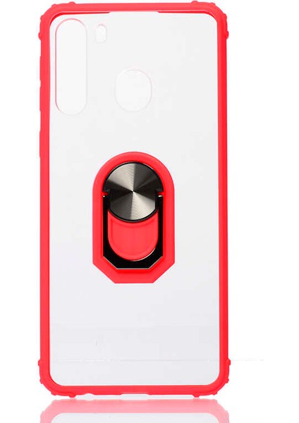 - Samsung Galaxy A21 - Kılıf Yüzüklü Arkası Şeffaf Koruyucu Mola Kapak - Siyah - T12955 fiyatları