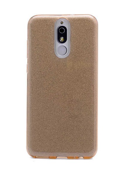 Huawei Mate 10 Lite Kılıf Simli Koruyucu Shining Silikon Gold