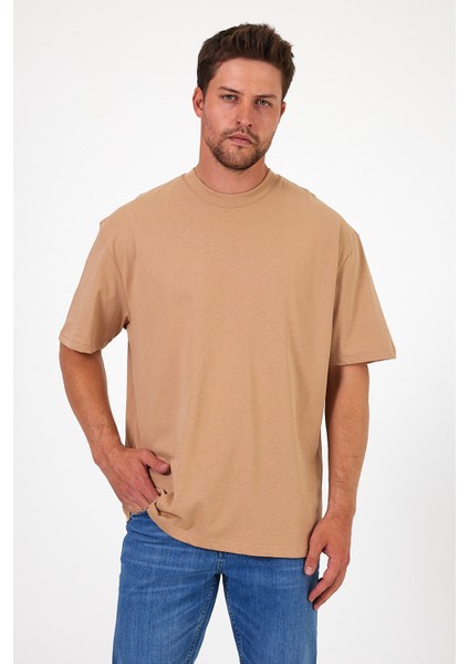Erkek Bisiklet Yaka Human Baskılı T-Shirt 7027