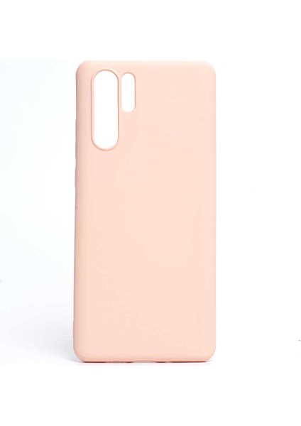 Huawei P30 Pro Kılıf Mat Koruyucu Içi Kadife Inci Silikon Pembe