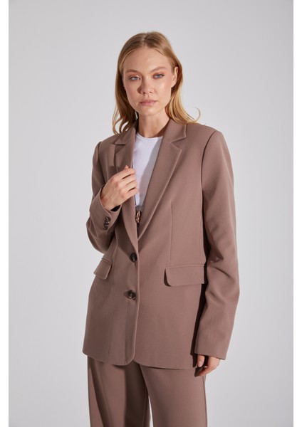 Çift Düğmeli Yırtmaçlı Astarlı Blazer Ceket fiyatları
