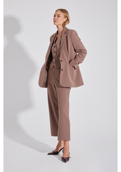 Çift Düğmeli Yırtmaçlı Astarlı Blazer Ceket fırsatları
