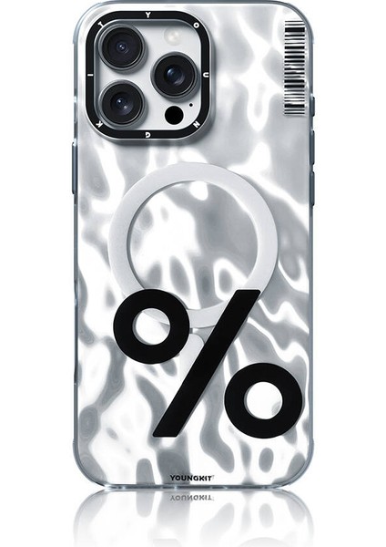 iPhone 16 Pro Max Uyumlu Kılıf Magsafe Şarj Özellikli Youngkit Mathematical Serisi Kapak Gümüş fiyatları