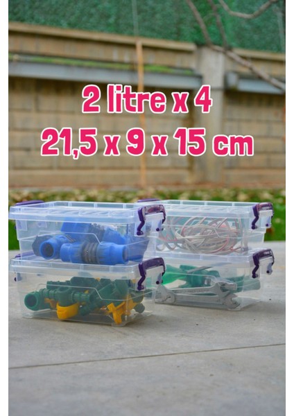 Plastik Kilitli Kapaklı Yatay Saklama ve Erzak Kutusu 2 Litre Plastik Kilitli Kapaklı fiyatları