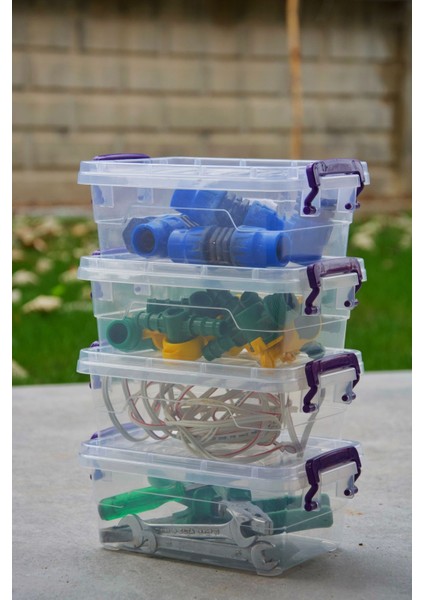 Plastik Kilitli Kapaklı Yatay Saklama ve Erzak Kutusu 2 Litre Plastik Kilitli Kapaklı modelleri