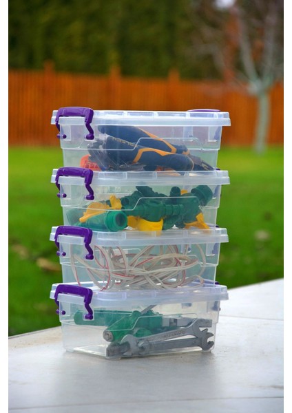 Plastik Kilitli Kapaklı Yatay Saklama ve Erzak Kutusu 2 Litre Plastik Kilitli Kapaklı fırsatları