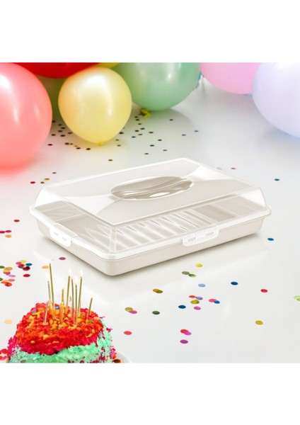 Dikdörtgen Kilitli Pasta Börek Tatlı Borcam Taşıma ve Saklama Kabı fırsatları