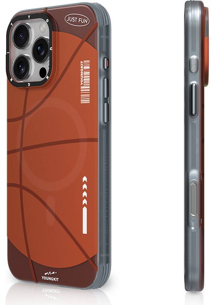 iPhone 16 Pro Uyumlu Kılıf Magsafe Şarj Özellikli Spor Tasarımlı Youngkit Dynamic Serisi Kahverengi