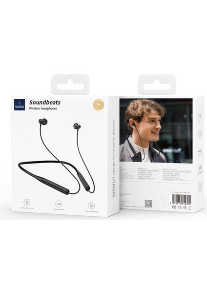 Boyun Askılı Kulak İçi Bluetooth Kulaklık Wiwu GB03 Soundbeast V.5.3 Siyah