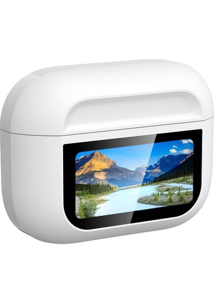 Anc Özellikli Bluetooth Kulaklık BTK-ZR76 Dokunmatik LCD Ekranlı Tws Kulak İçi V5.4 Beyaz