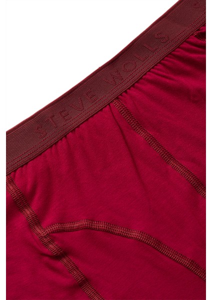 Erkek Bordo Tekli Klasik Bambu Boxer - 25100