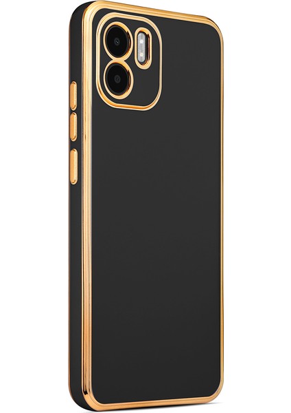 - Xiaomi Redmi A1 - Kılıf Parlak Renkli Bark Silikon Kapak - Siyah - T25802