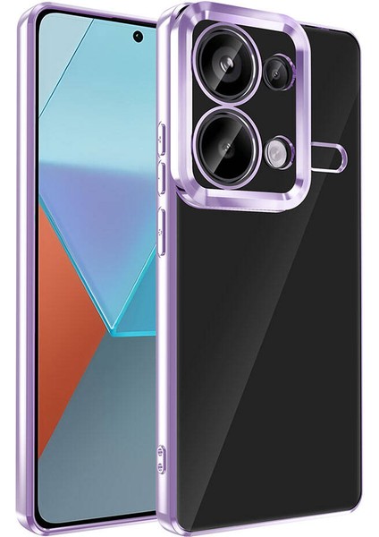 - Xiaomi Redmi Note 13 Pro 4G - Kılıf Kamera Korumalı Logo Gösteren Omega Kapak - Lila - T32066
