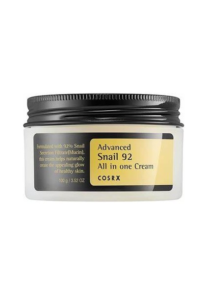 Advanced Snail 92 All In One Cream 100gr - Salyangoz Özlü Nemlendirici Ve Besleyici Krem