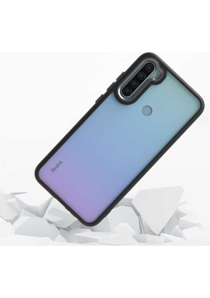 Xiaomi Redmi Note 8 Kılıf Arkası Şeffaf Kamera Çevresi Parlak Zıt Renkli Flora Kapak - Lila