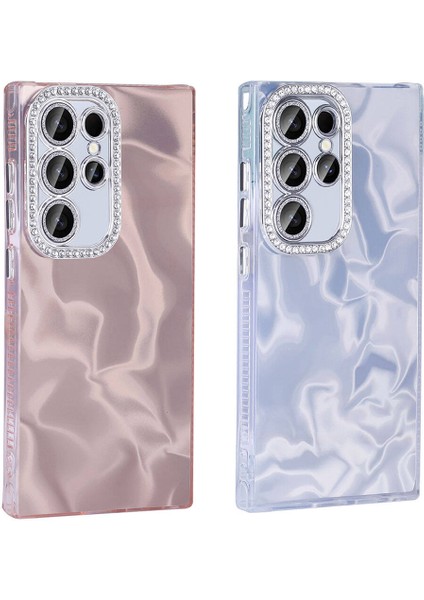 - Samsung Galaxy S24 Ultra - Kılıf Airbagli Parlak Taş Detay Tasarımlı Esila Kapak - Pembe - T32891