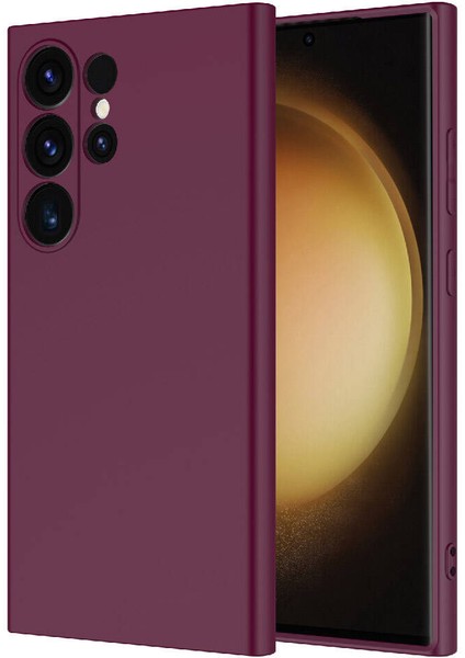 - Samsung Galaxy S24 Ultra - Kılıf İçi Kadife Koruyucu Mara Lansman Kapak - Koyu Mor - T30171